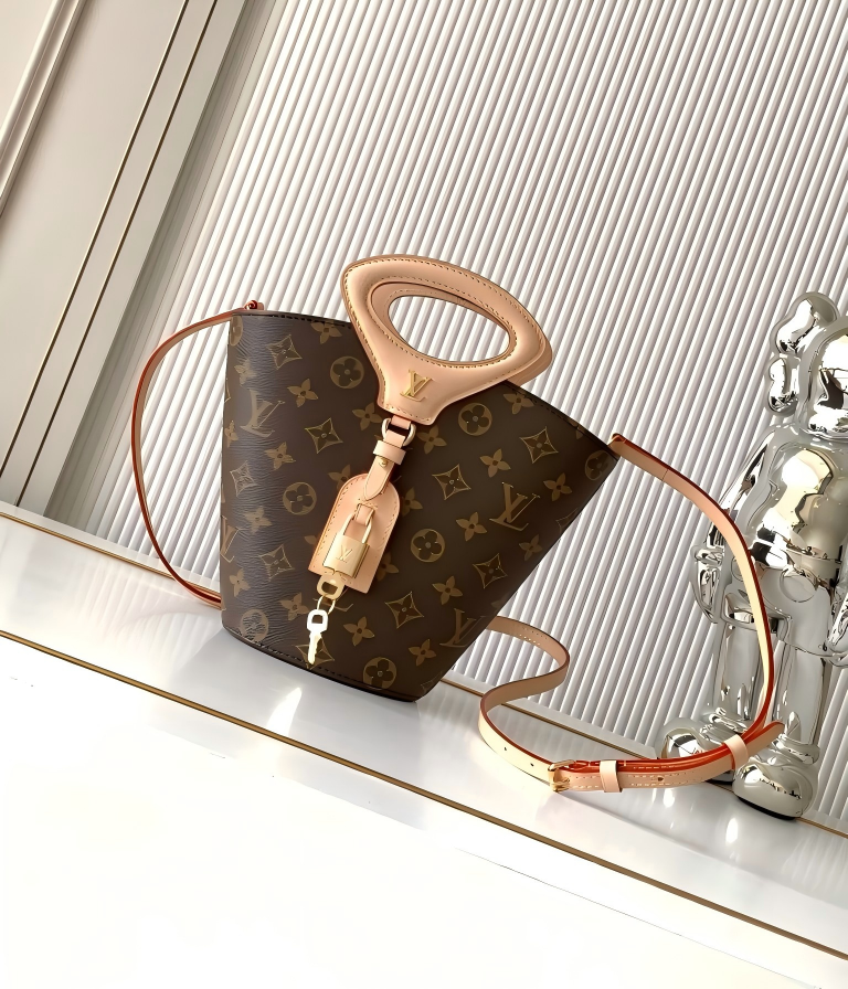 Louis Vuitton Rivage BB Monogram Bucket Bag | 2025 Spring-Summer Runway | Re-edition of 1999 Noctambule | Adjustable Strap, Padlock