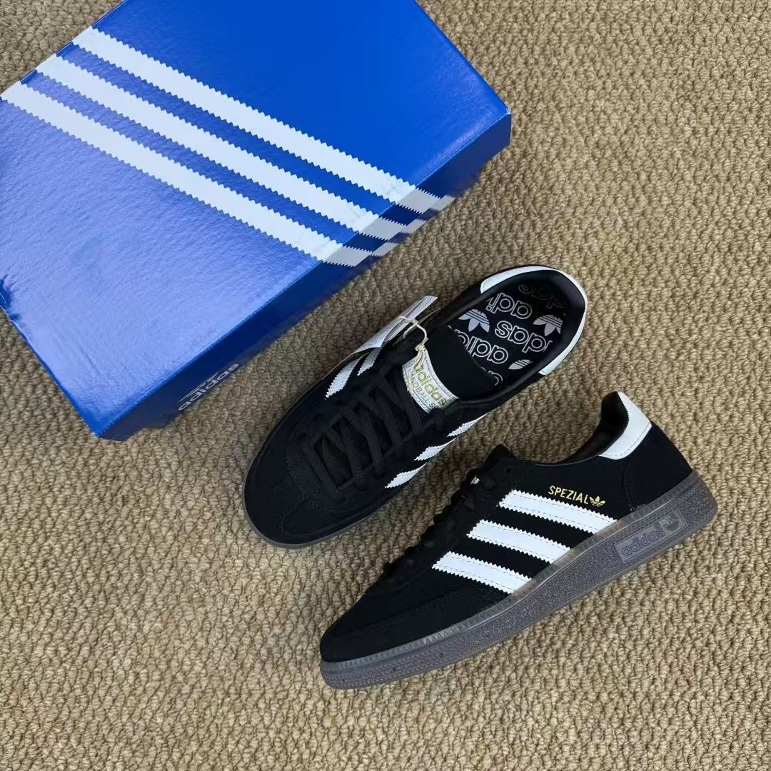 adidas Handball Spezial “Samba” – Black & White Suede Leather Sneakers