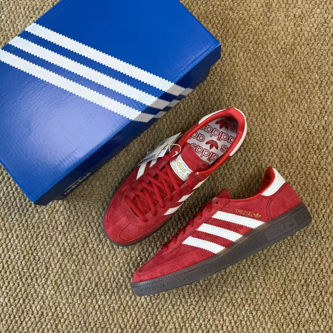 adidas Handball Spezial “Samba” – Red Suede & Leather Sneakers