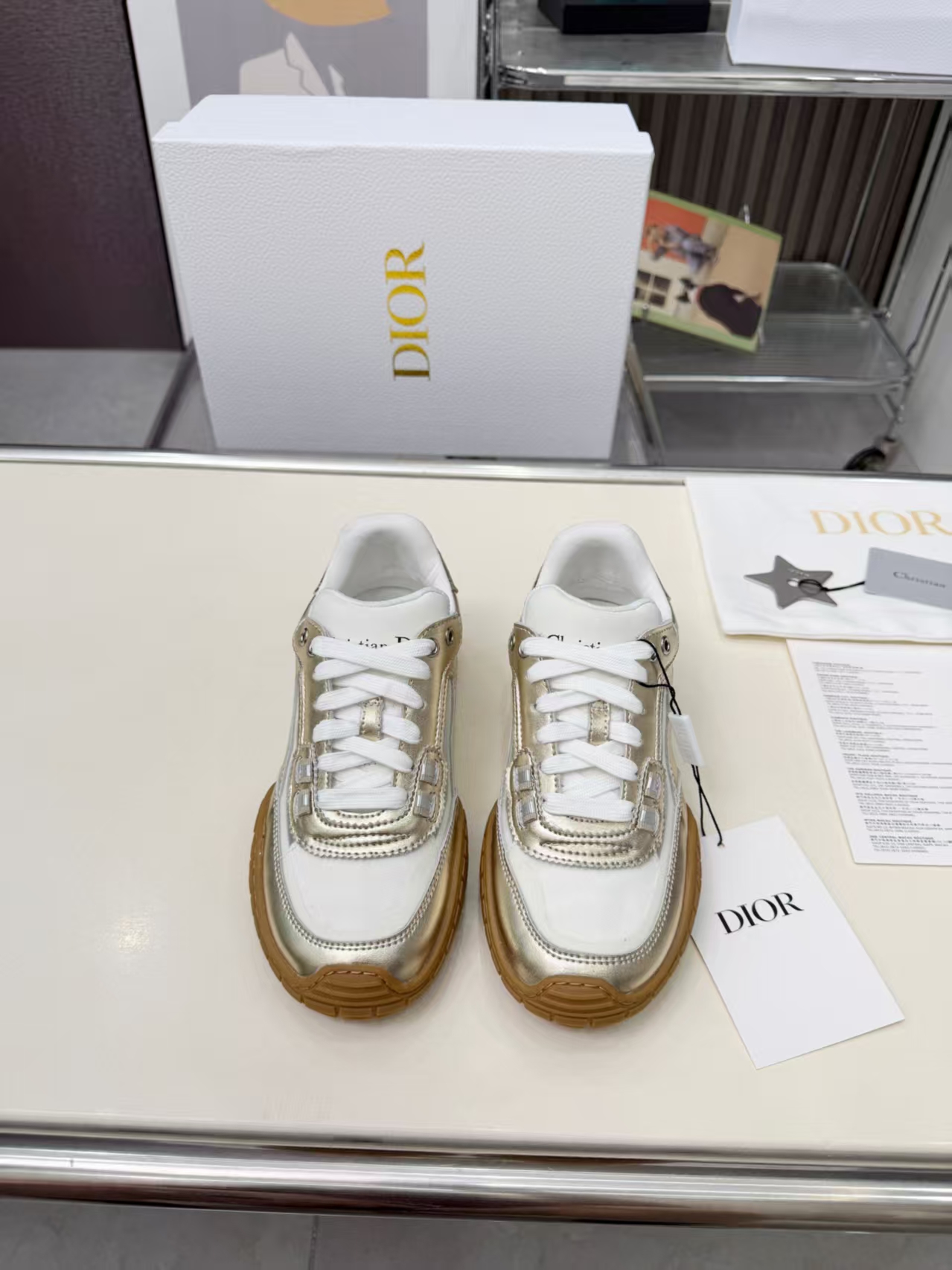 DIOR Ttech Sneakers in Silver & Brown – Futuristic Luxury