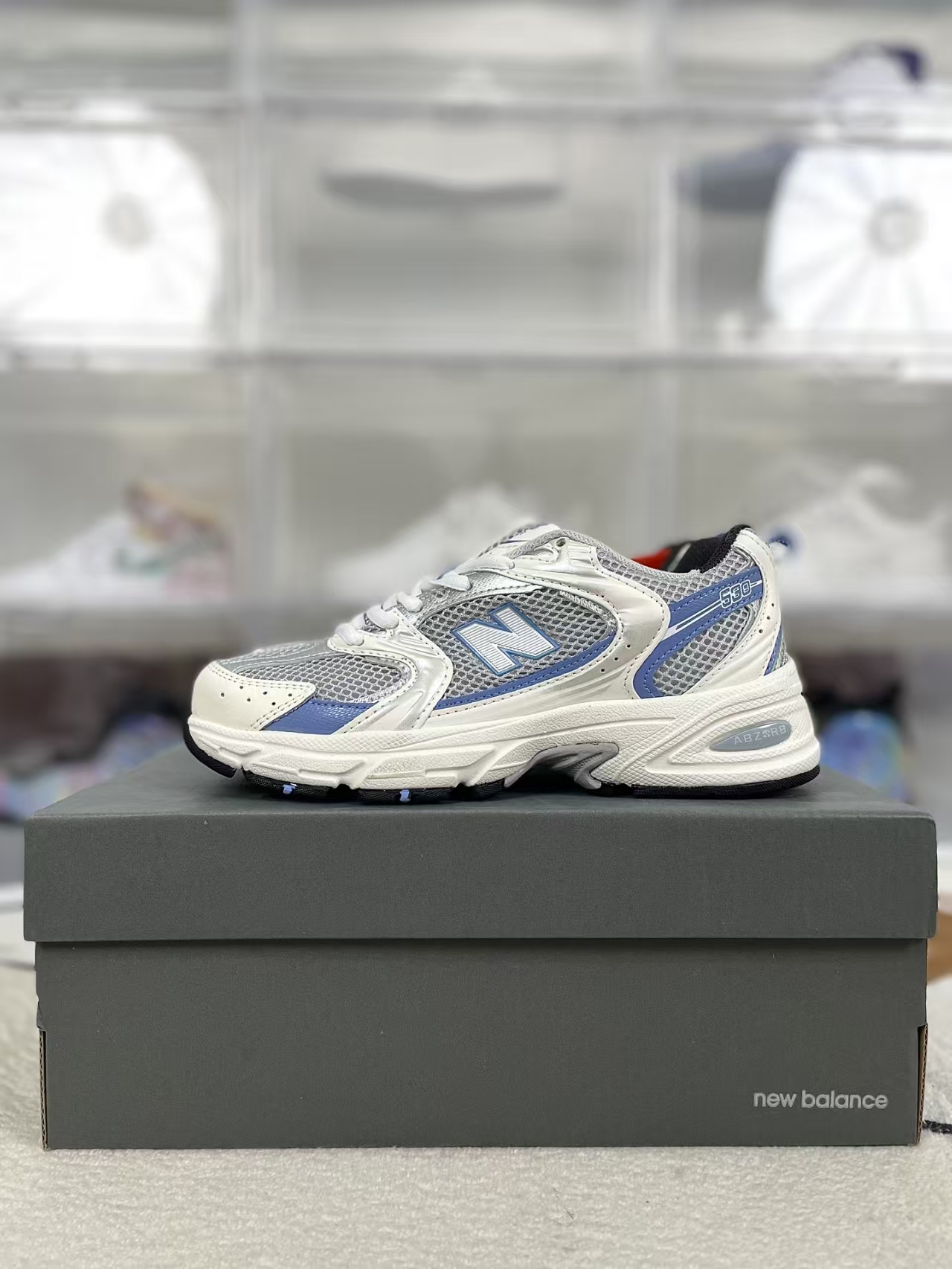 New Balance 530 Steel Blue Retro Runners, Mesh Upper, Cushioned Lifestyle Sneakers