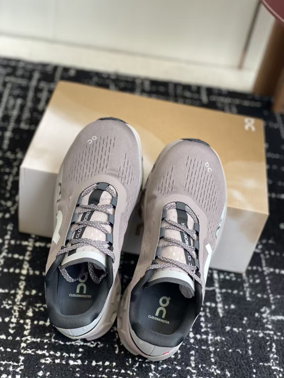 On Cloudmonster – Grey Breathable & Durable Running Shoes with CloudTec Cushion