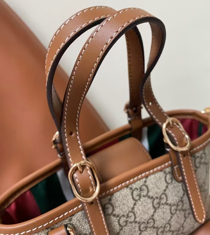 Gucci GG Emblem Mini Bag | Monogram Coated Fabric with Detachable Leather Strap