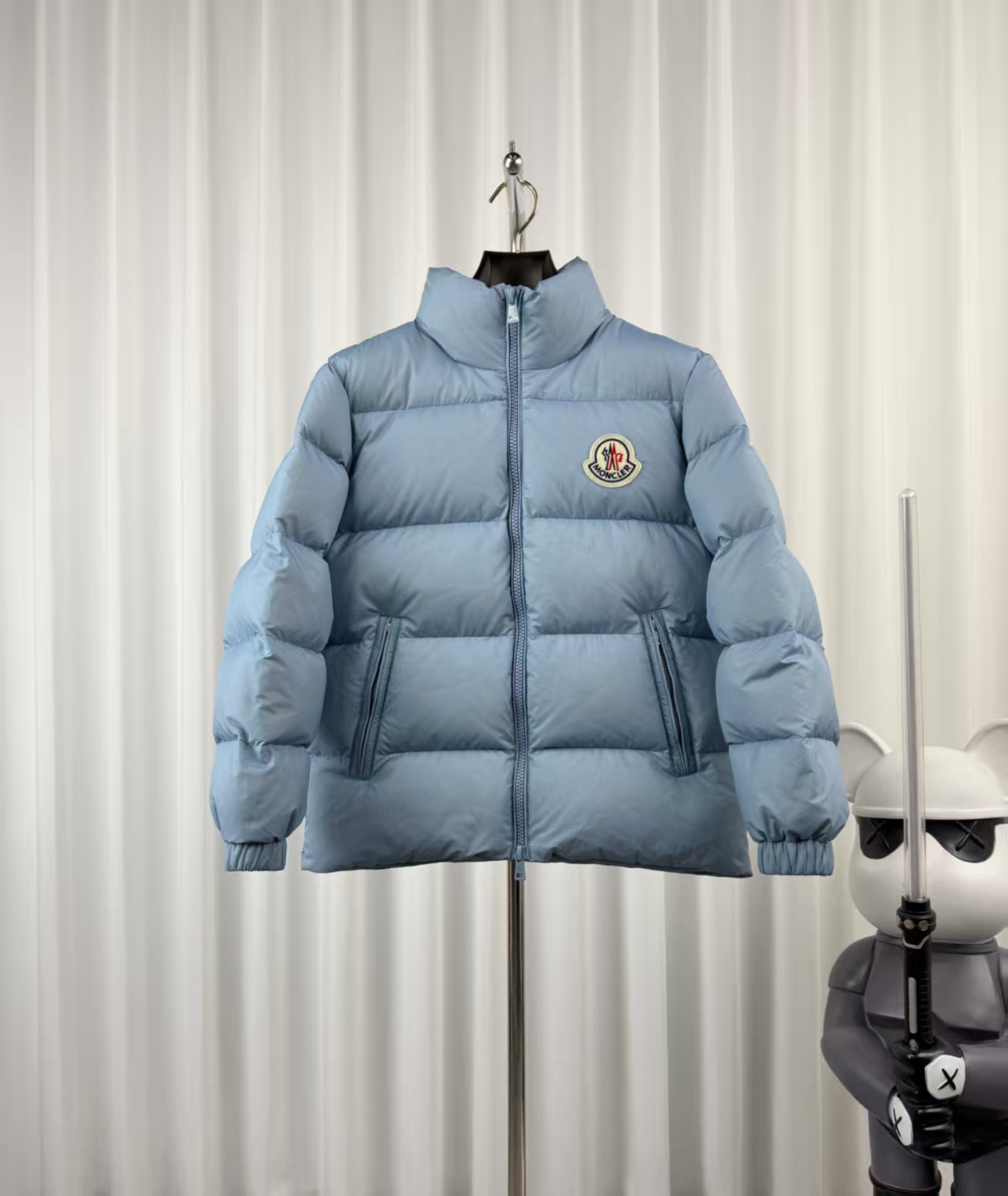 Moncler Citala Light Blue Cropped Lightweight Down Jacket