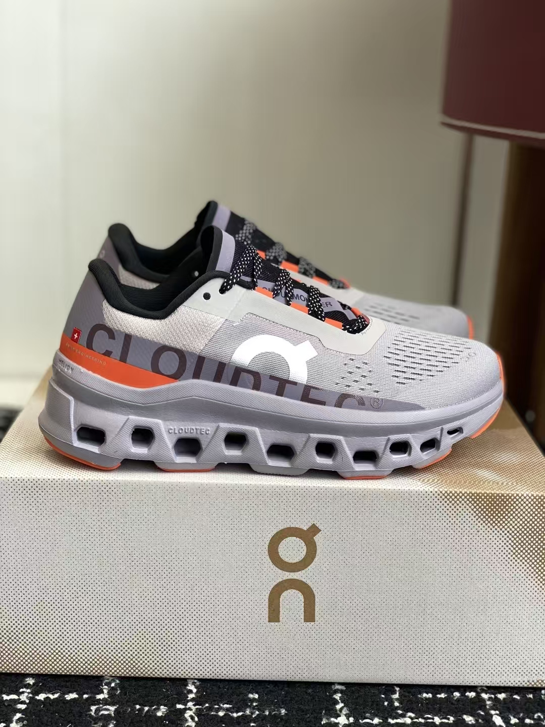 On Cloudmonster – Mist Grey Breathable Durable Running Shoes with CloudTec Cushion