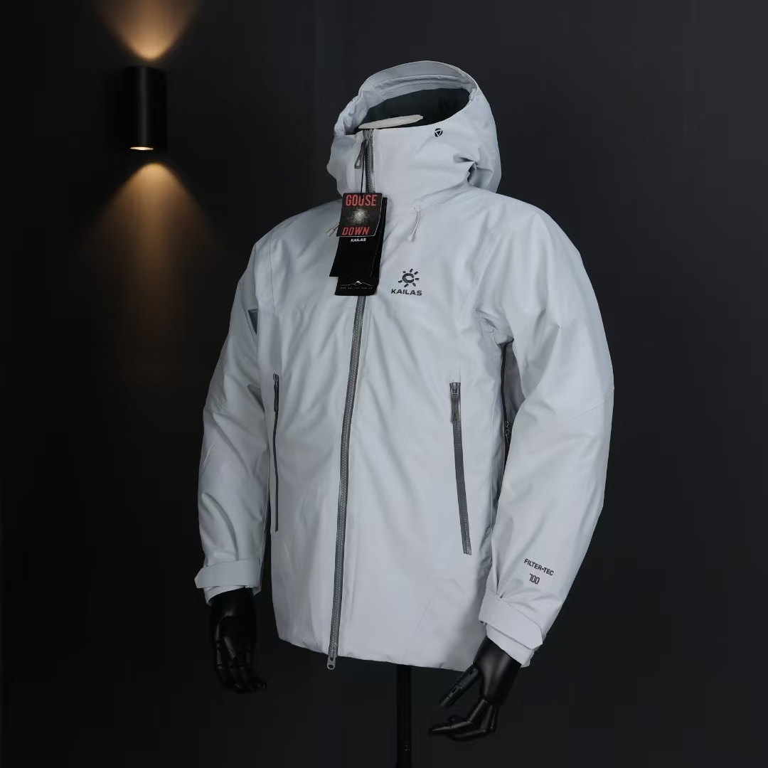 KAILAS Aspen Light Blue Hardshell Ski Jacket - 700-Fill Goose Down, Waterproof & Windproof