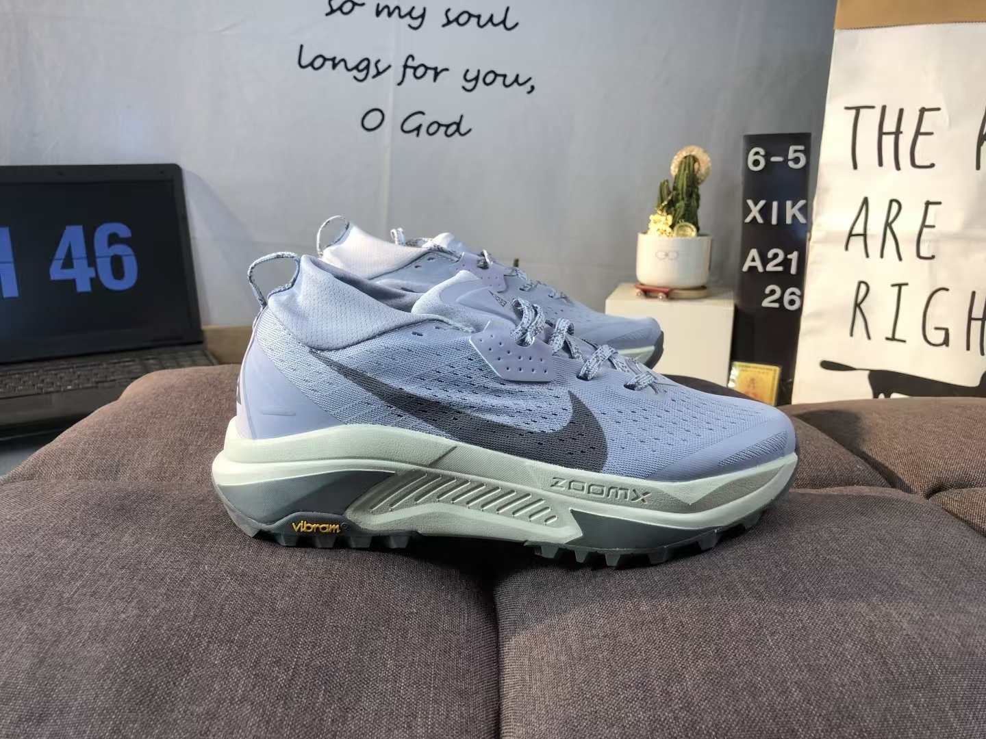 Nike ACG Zegama Trail 6 Grey & Sky Blue Durable Breathable Running Shoes