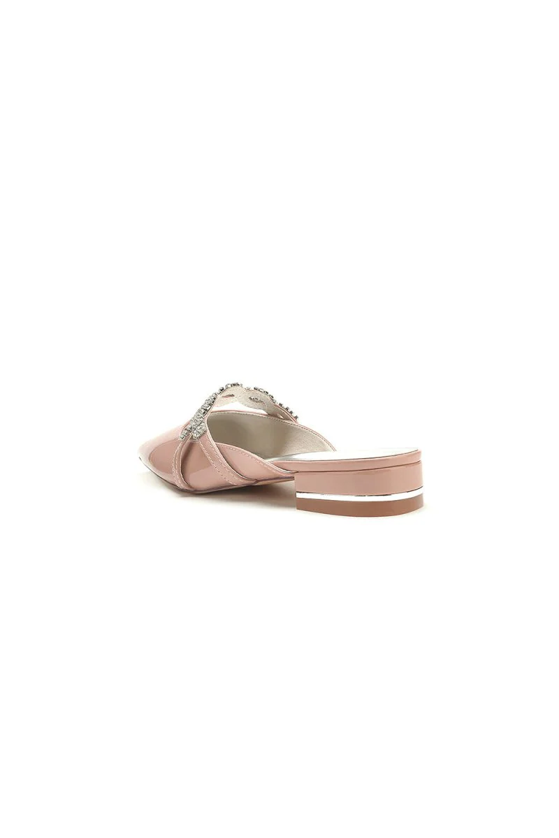 High Heels Nude Pink with Silver Embellishments
