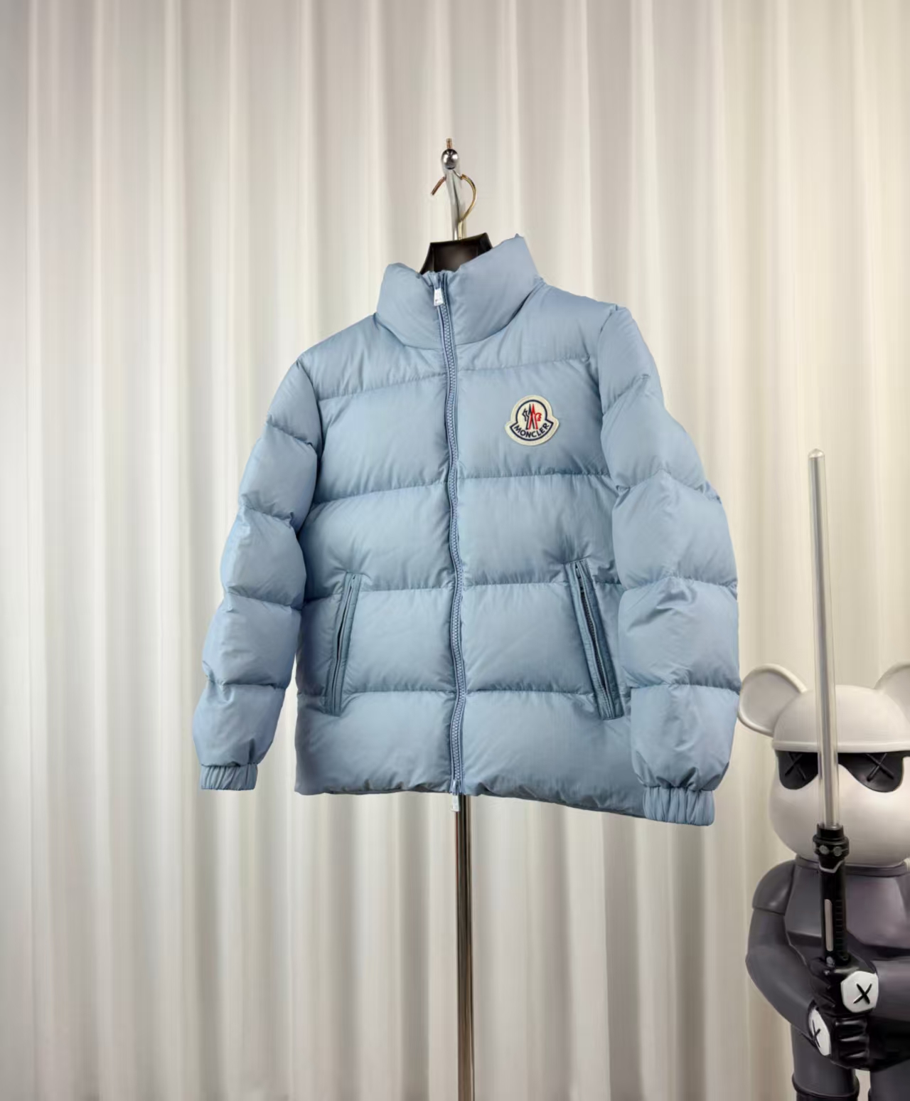 Moncler Citala Light Blue Cropped Lightweight Down Jacket