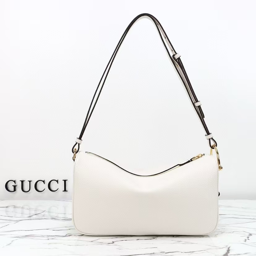 Gucci Half Horsebit Mini Bag | Ivory White Grained Soft Leather with Half Horsebit Detail