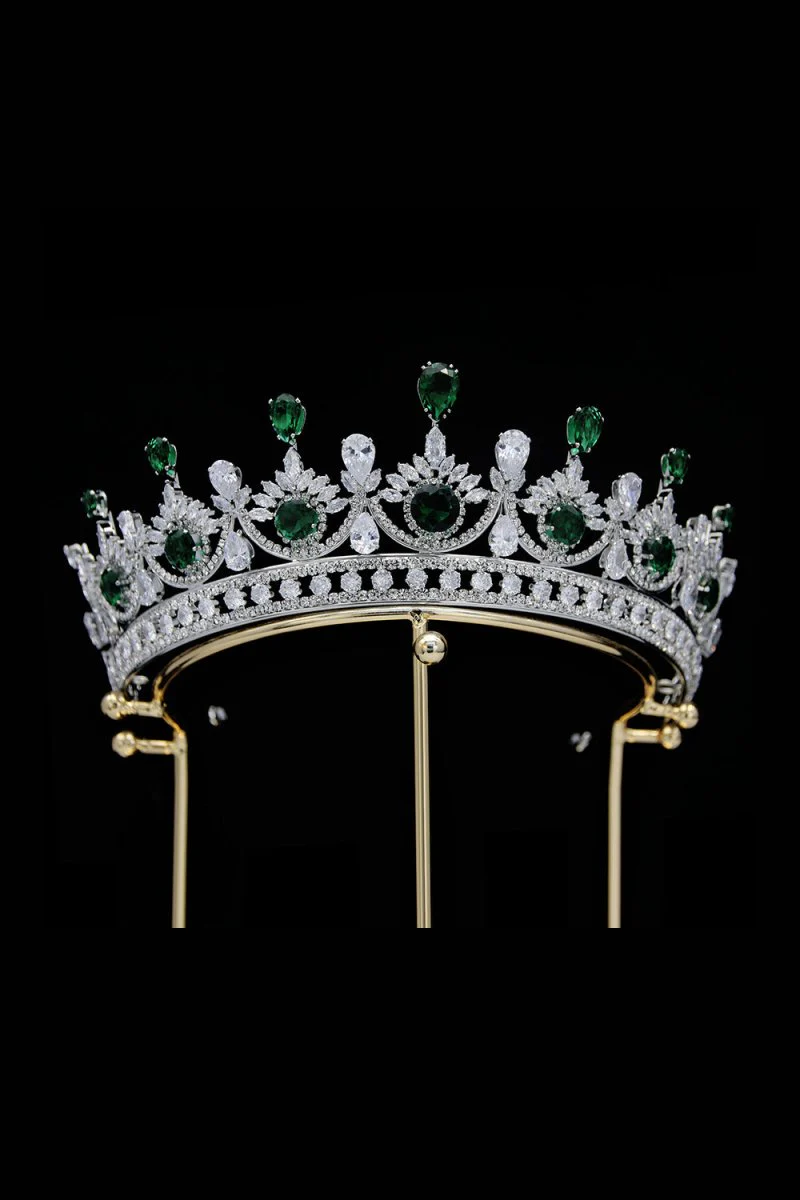 Green Zircon Wedding Crown