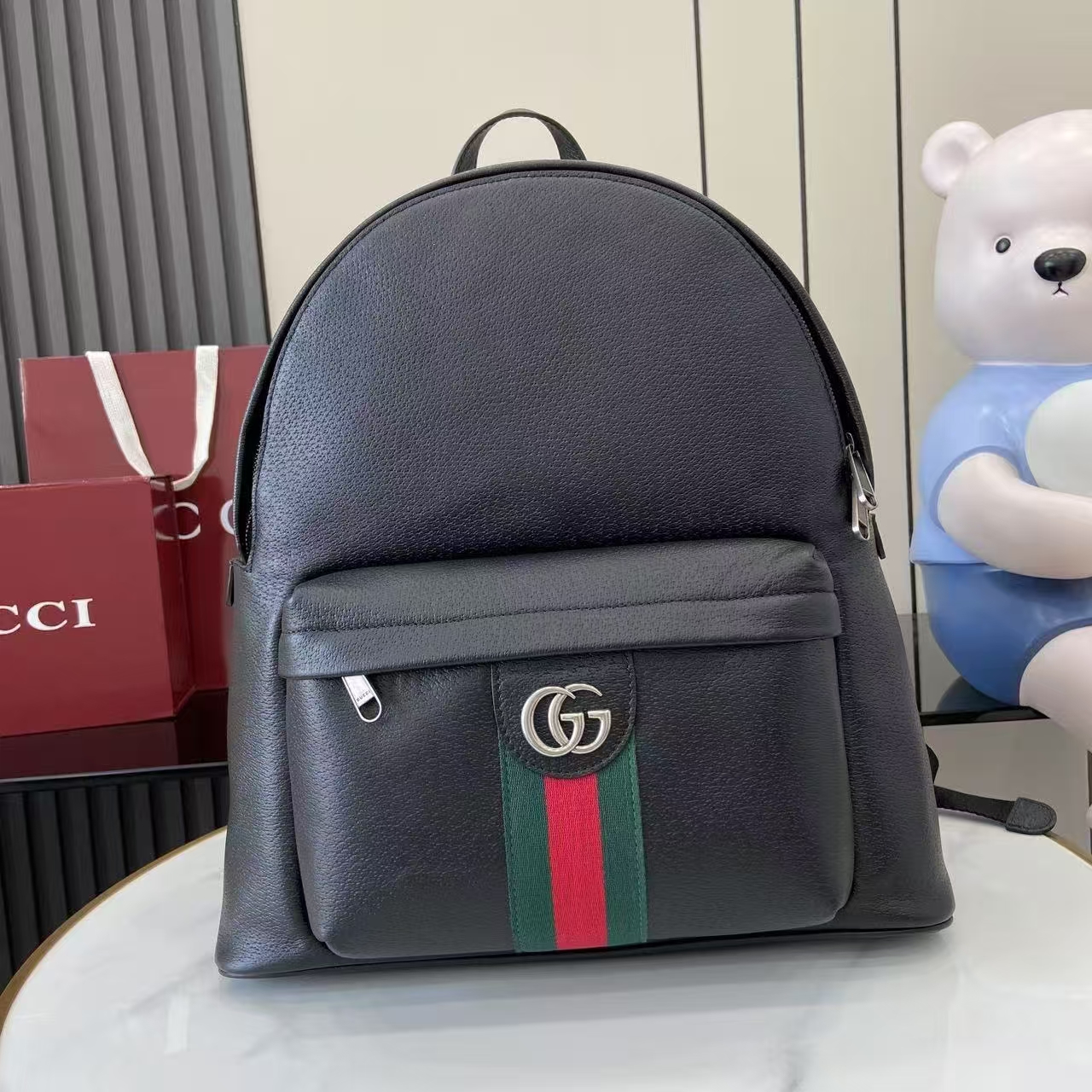 Gucci Ophidia Medium Backpack | Lightweight Gray Suede for FW2025 Collection