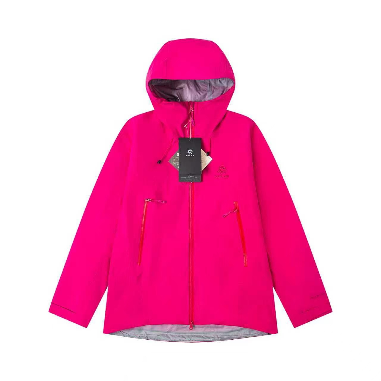 KAILAS Bogda LT Fuchsia Hardshell – V-Neck Hood, Waterproof Windproof, Ultralight Alpine Jacket