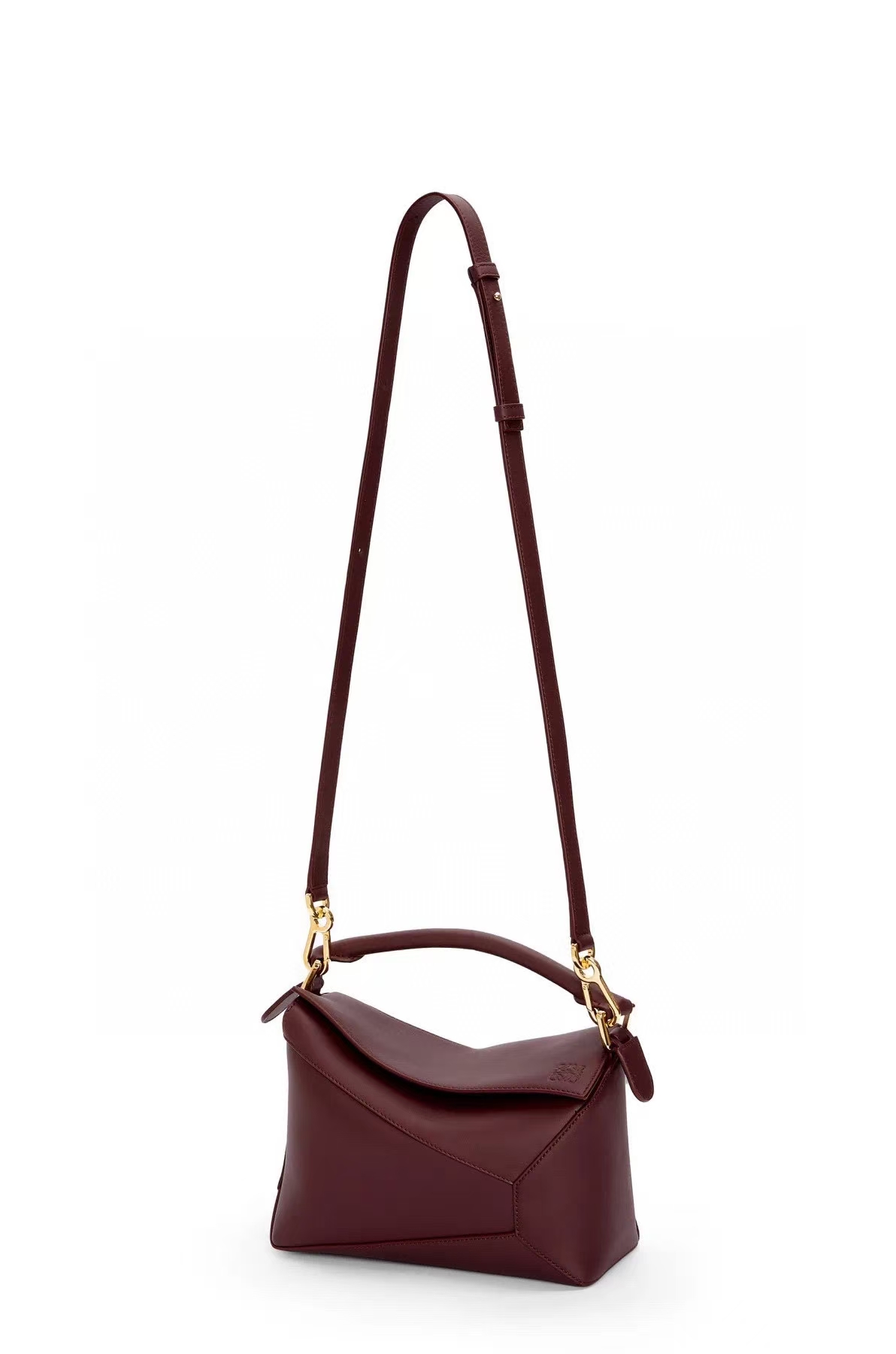 LOEWE Small Puzzle Edge Bag - Deep Wine, Geometric Design & Overlapping Panels