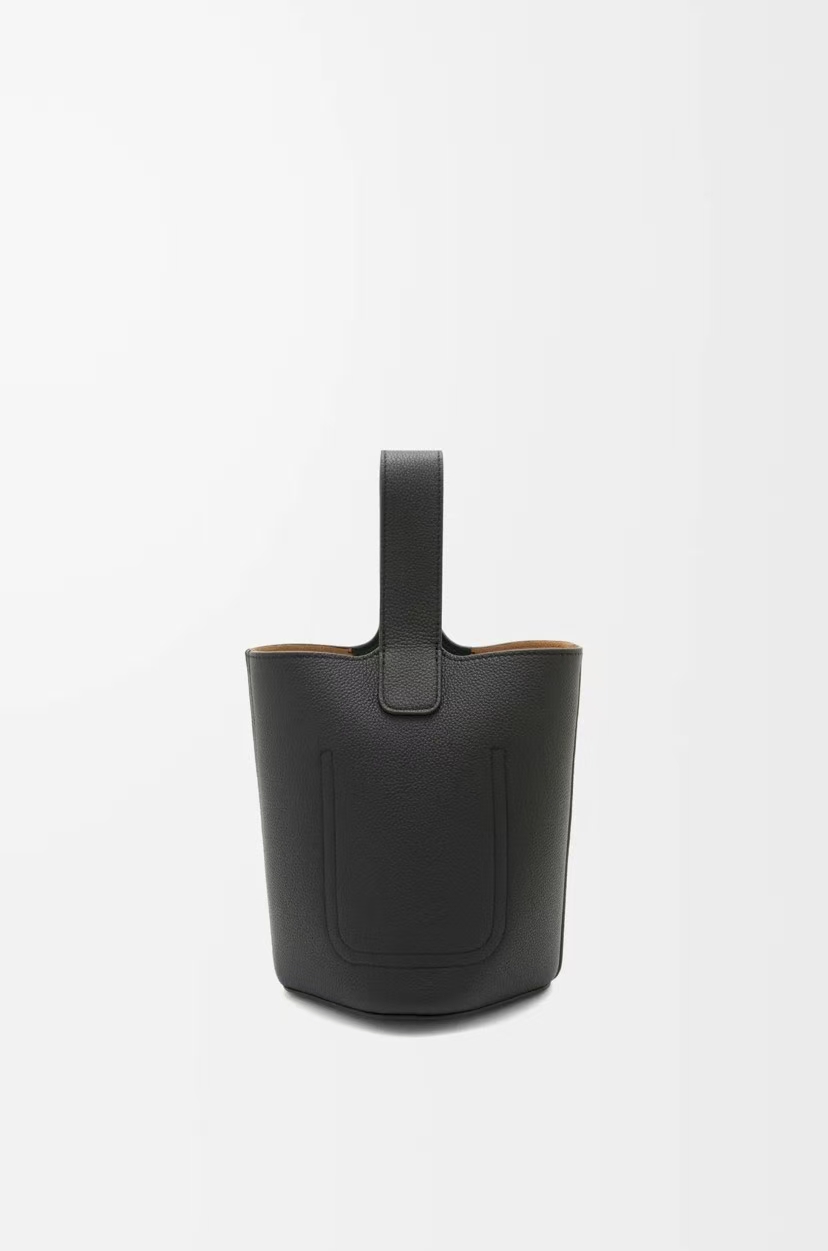 LOEWE Mini Pebble Bucket Bag - Black, Adjustable Strap & Pebble Buckle