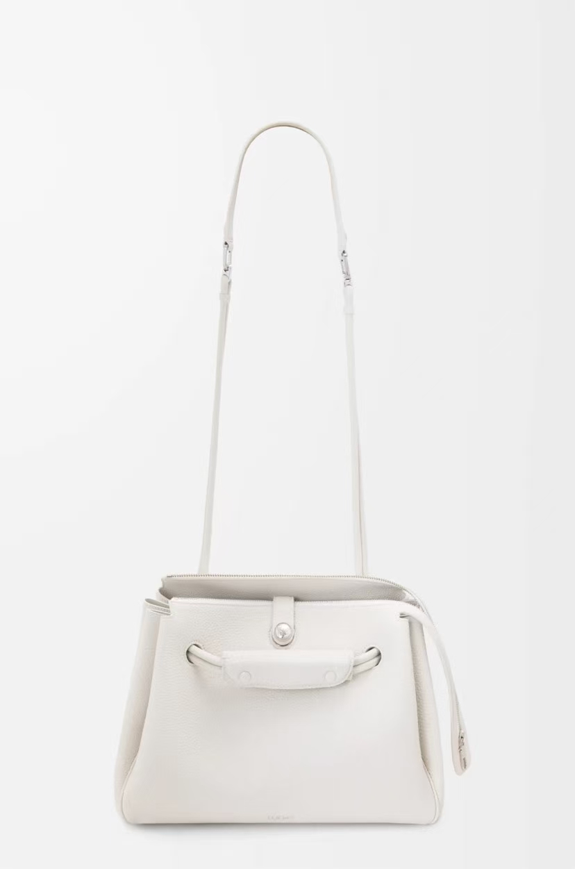 LOEWE Small Madrid Bag - Soft White, Soft-Grained Leather & Trapezoid Shape