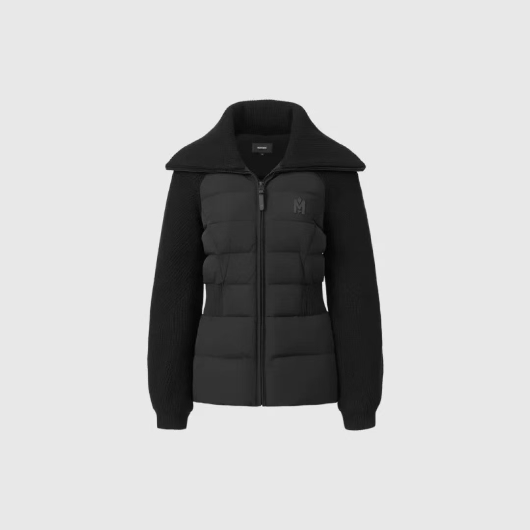 MACKAGE FOXY Black Down Parka, Wool Blend, Women's Winter Coat