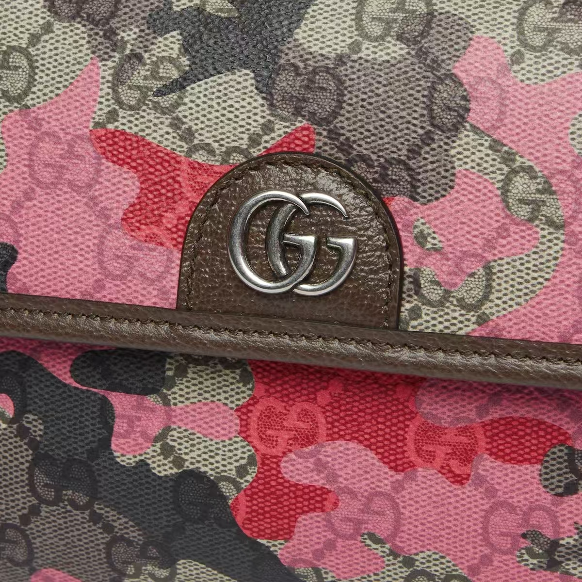 GG Camo Marble Waist Bag in Pink & Red Coated Canvas
