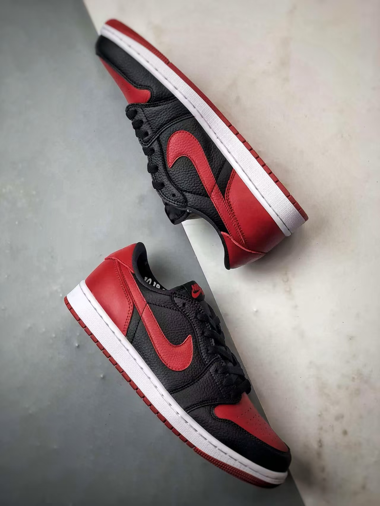 Nike Air Jordan 1 Low OG Black Red White, Retro Shoes, Men's Lifestyle Sneakers