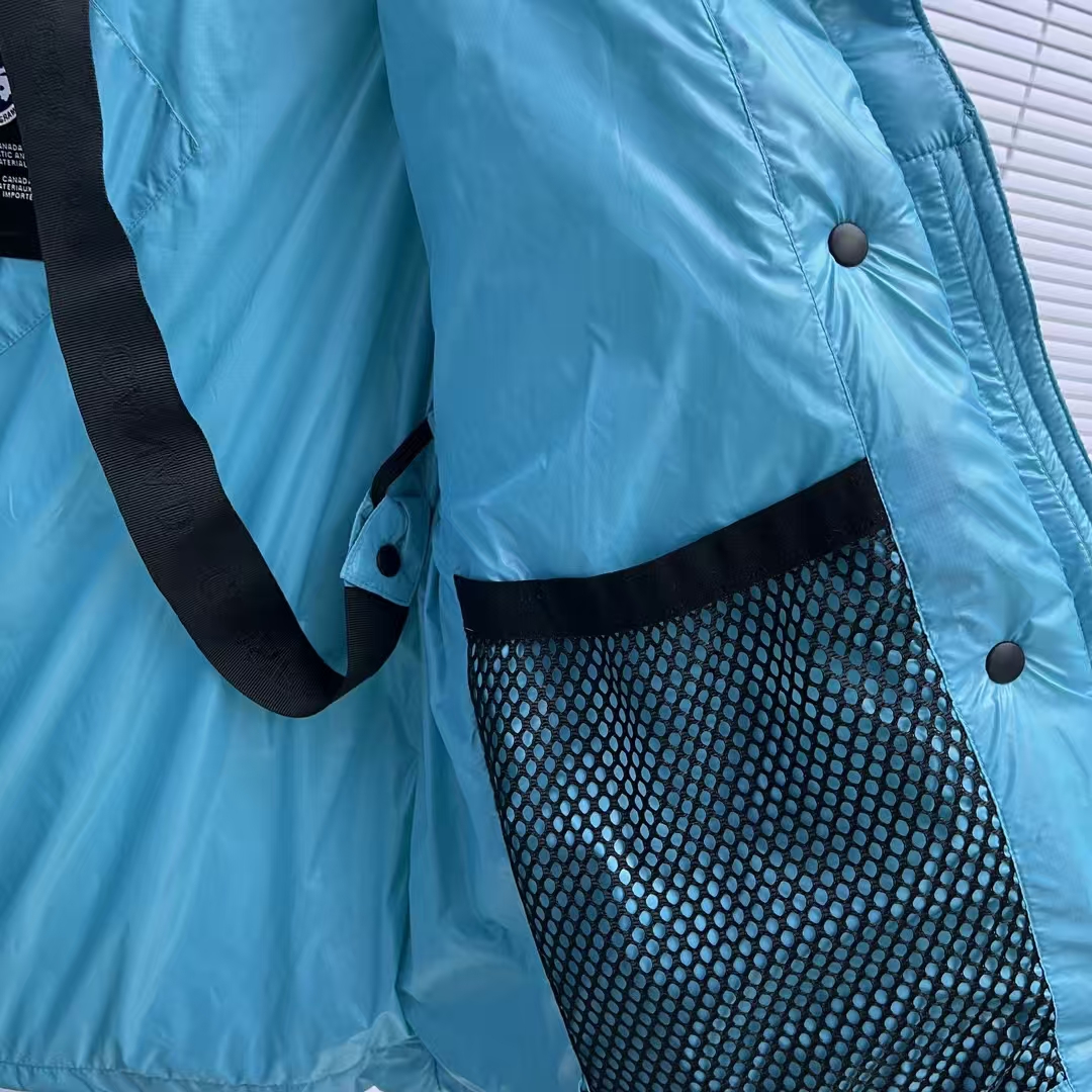 Canada Goose Light Blue Puffer Short Down Jacket