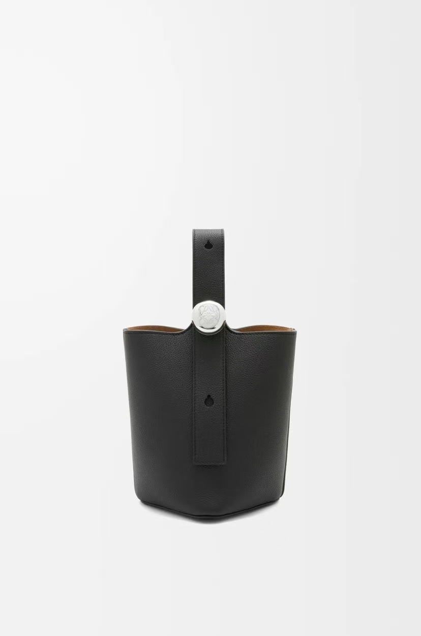 LOEWE Mini Pebble Bucket Bag - Black, Adjustable Strap & Pebble Buckle