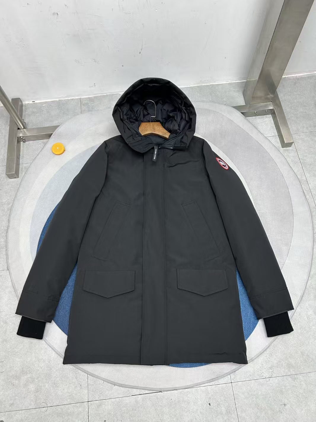 Canada Goose 2052M Langford Long Parka in Black with Red Label – Expedition Down Coat