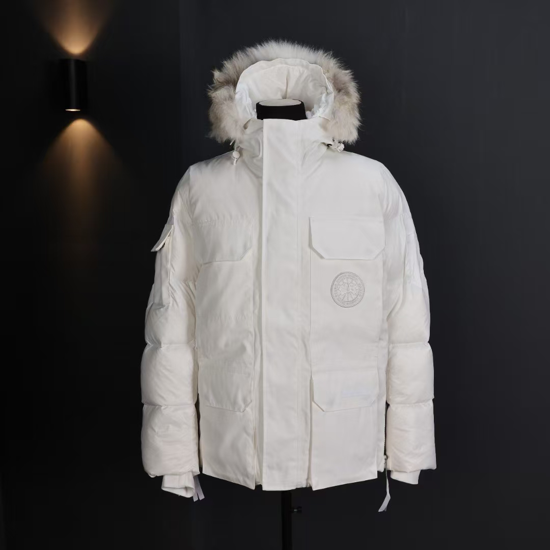 Canada Goose Standard Parka in White – Iconic Expedition Down Coat