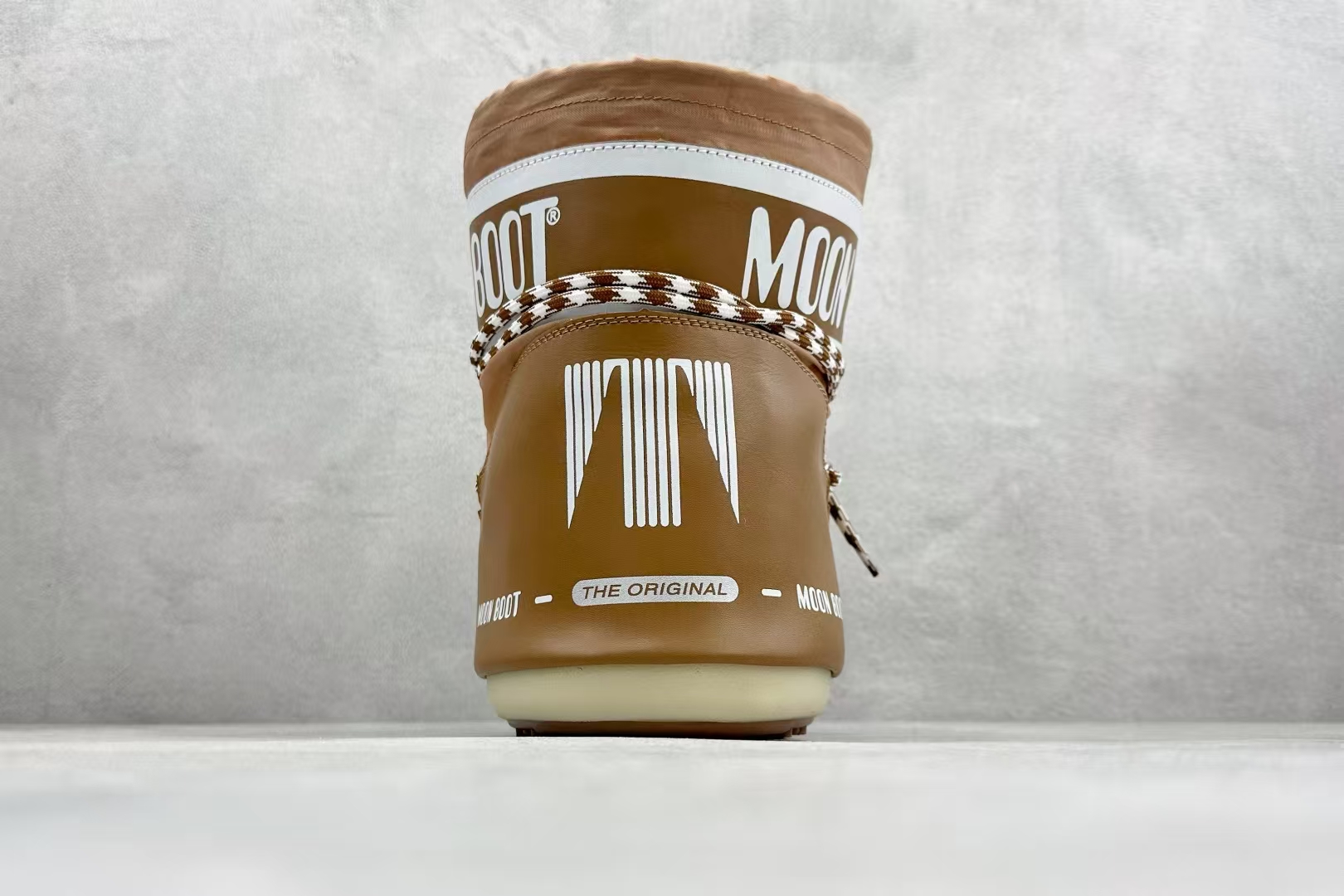 Brown Moon Boot Nylon Snow Boots – Lace-Up Insulated Winter Boots