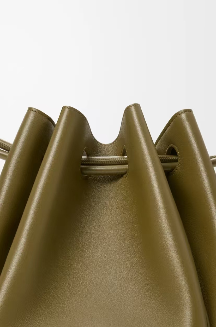 LOEWE Medium Madrid Bag - Olive Green, Trapezoid Shape & Pebble Closure