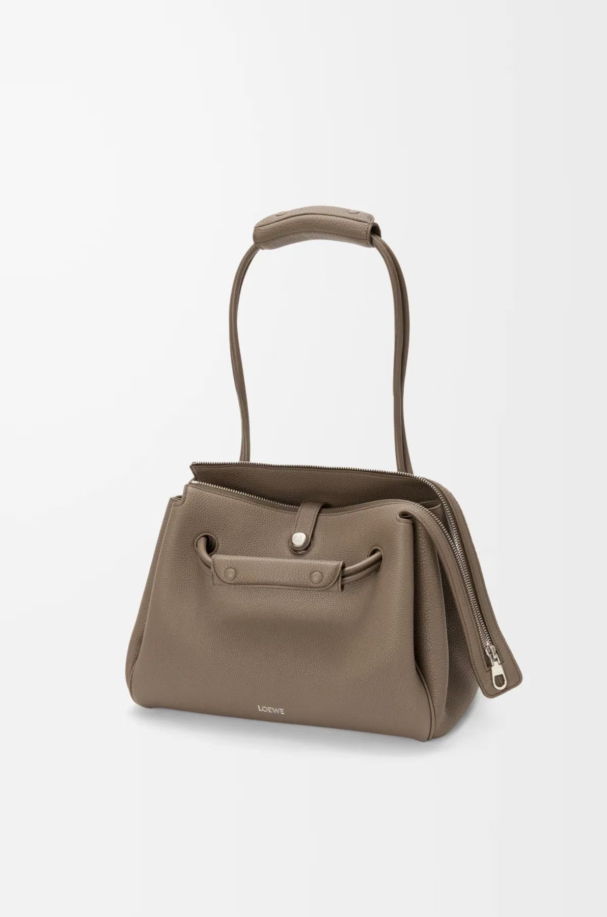 LOEWE Small Madrid Bag - Taupe, Soft-Grained Leather & Trapezoid Shape