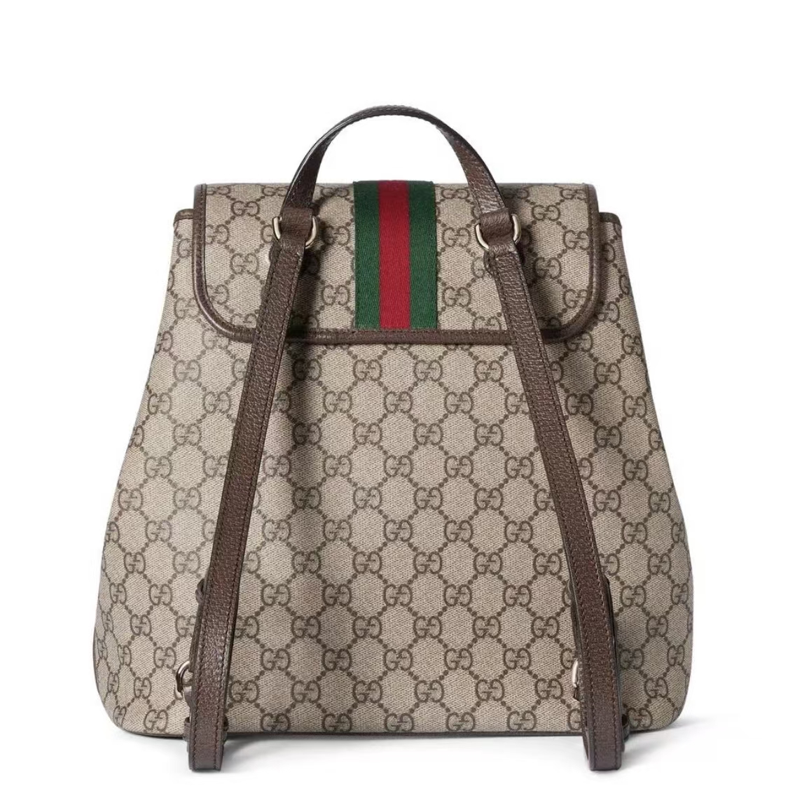 Gucci Ophidia Medium Backpack in Beige/Dark Brown GG Coated Canvas