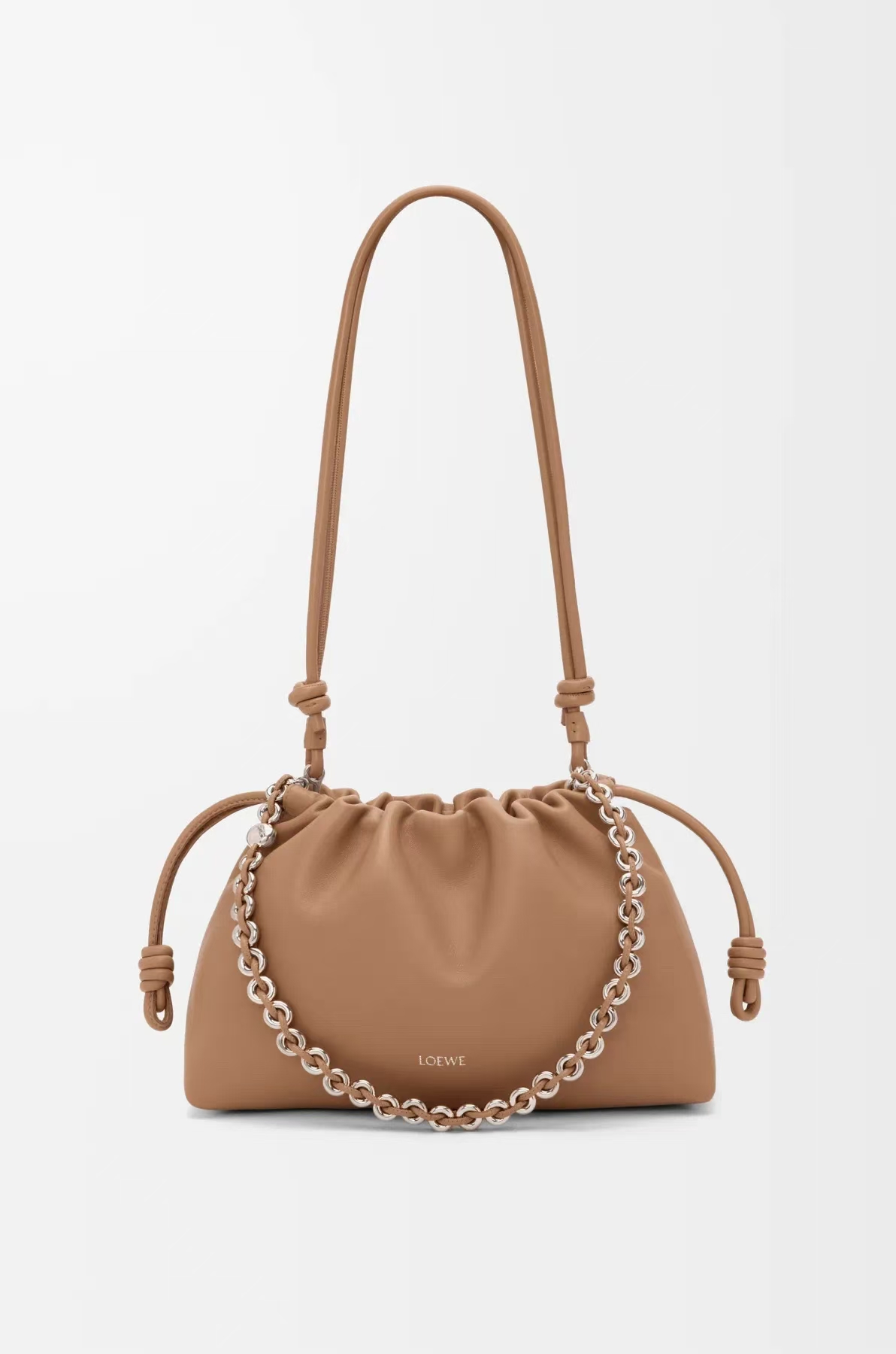 LOEWE Large Flamenco Bag in Mocha Soft Napa Lambskin
