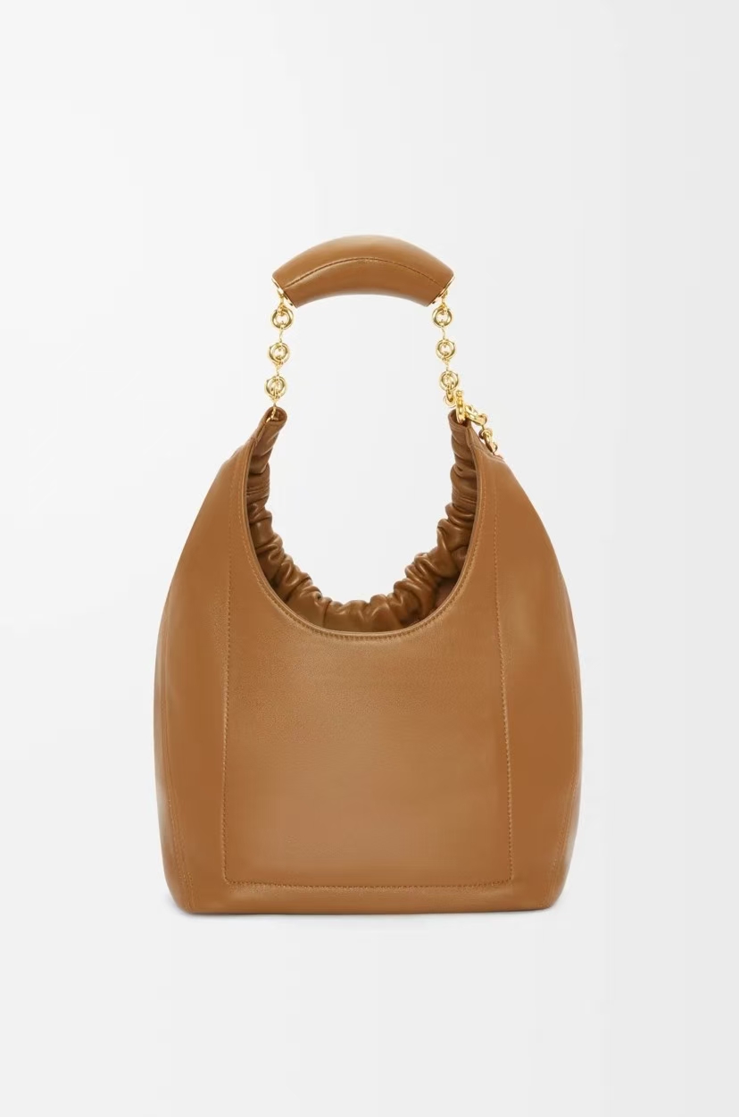 LOEWE Small Squeeze Bag in Oak Brown Soft Napa Lambskin