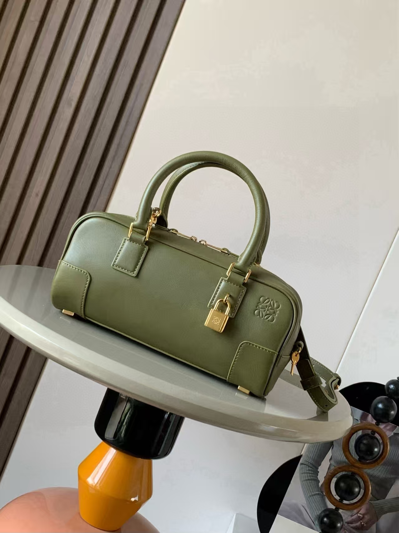 LOEWE Amazona 23 Bag - Avocado Green, Nappa Cowhide & Classic Top Handle