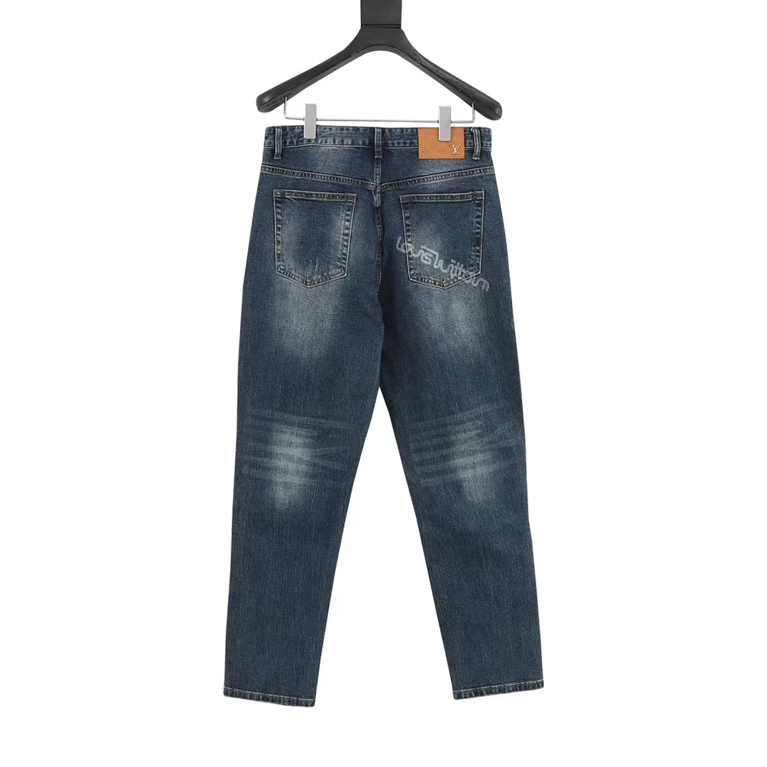 Louis Vuitton Jeans with Artisan Patchwork Embroidery