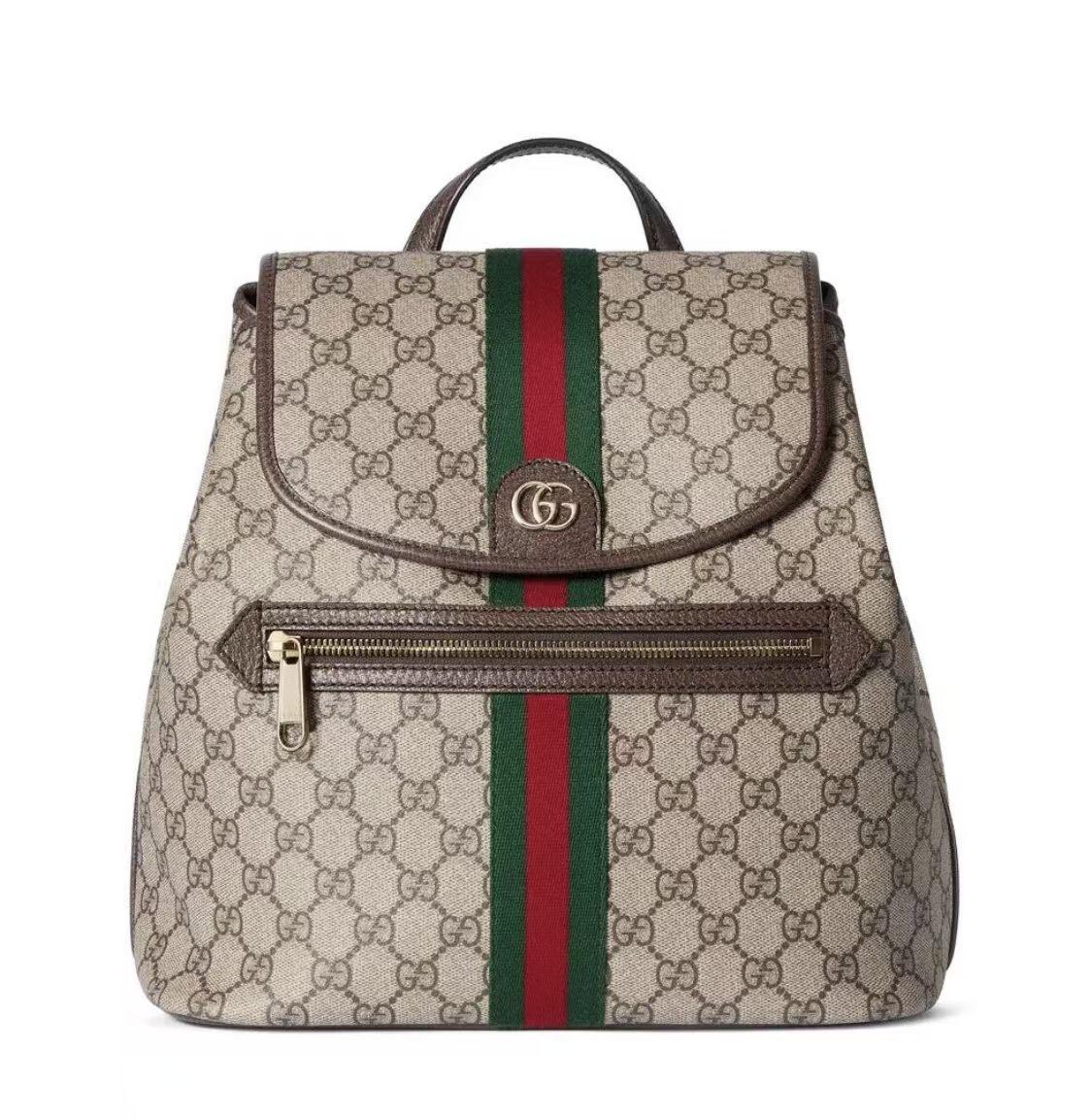 Gucci Ophidia Medium Backpack in Beige/Dark Brown GG Coated Canvas