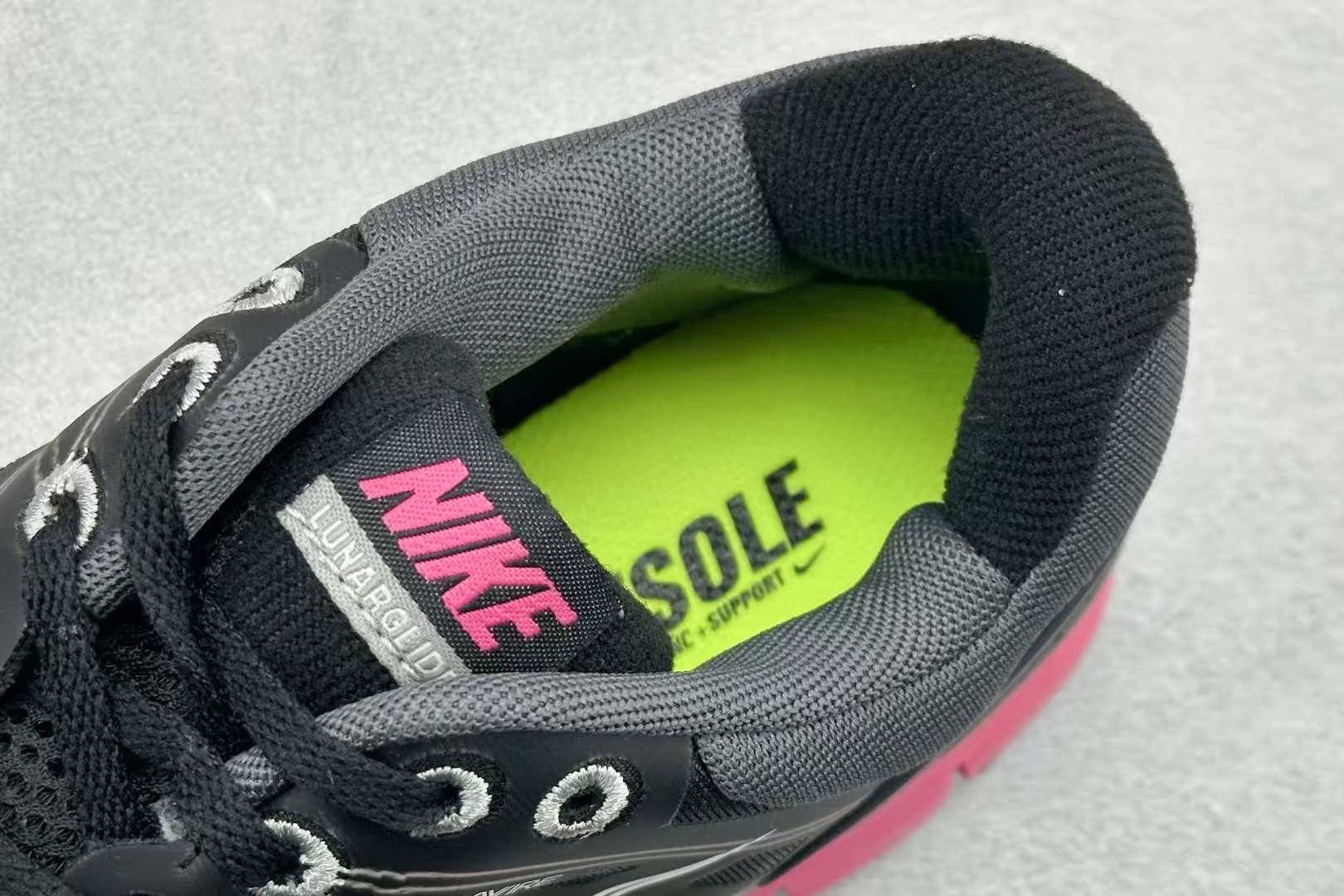 Nike LunarGlide+ 2 in Dark Grey & Rose – Comfortable Slip-Resistant Running Shoes