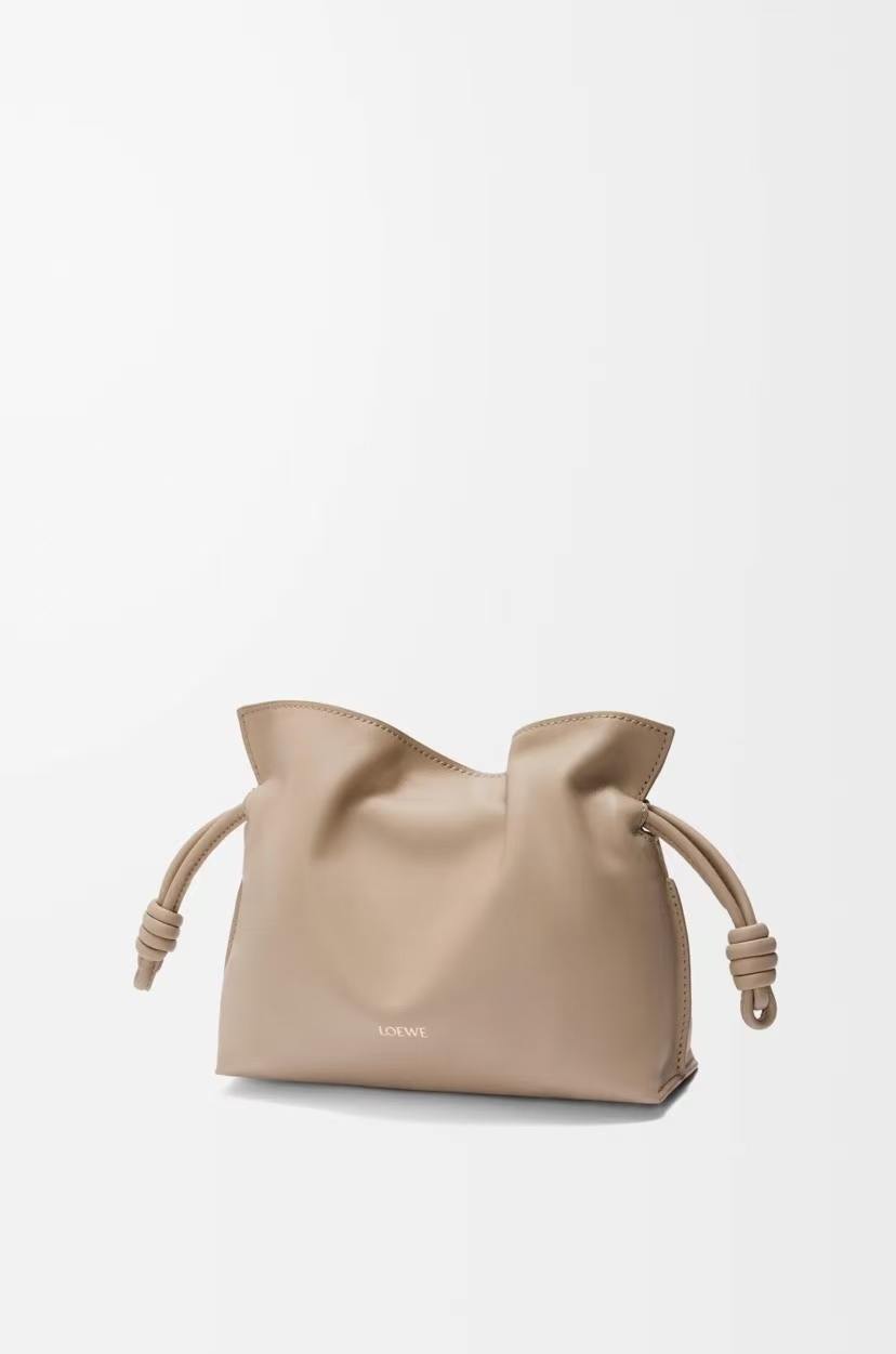 LOEWE Large Flamenco Clutch in Sand Napa Calfskin