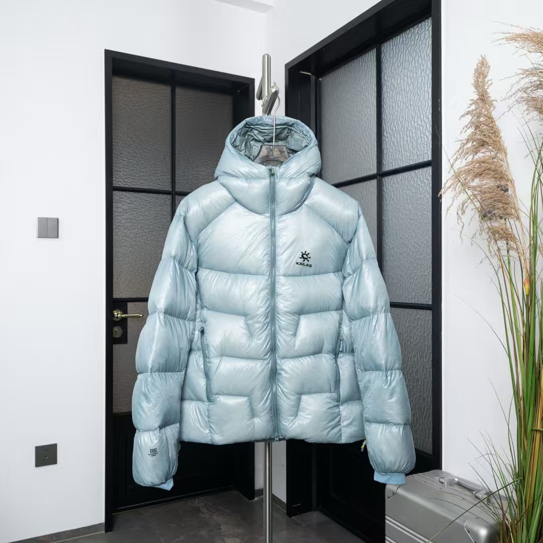 KAILAS 5000GT 1000-Fill Down Jacket in Light Blue – Ultralight Alpine Parka