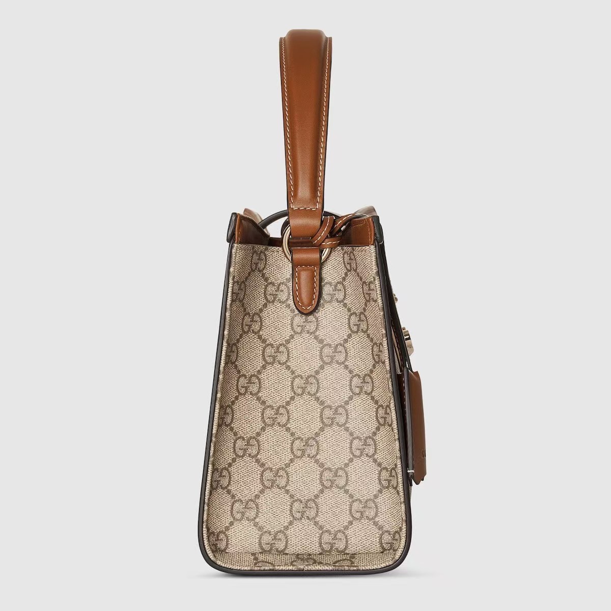 Gucci Padlock Medium Tote Bag | Beige & Dark Brown GG Monogram Coated Fabric