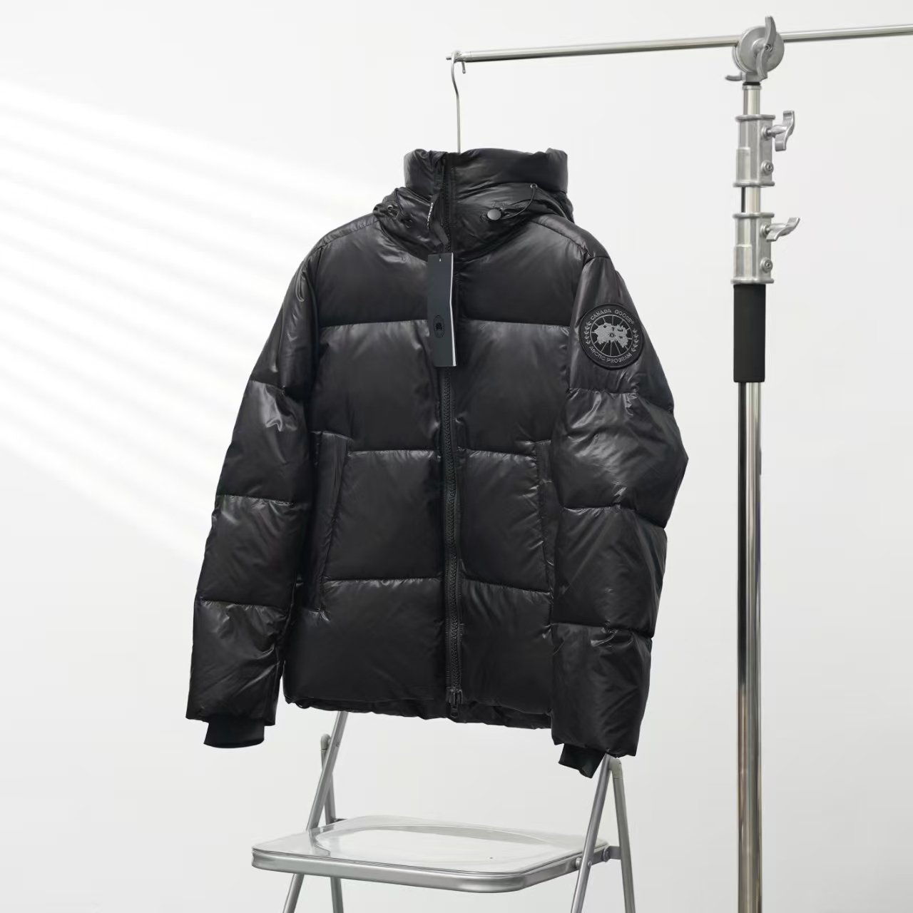 Canada Goose Black Puffer Jacket – Black Label Edition, Hooded