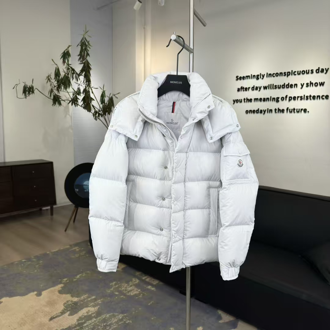 Moncler 70th Anniversary Maya Matte Down Jacket in Pearl Grey – Legacy Limited Edition