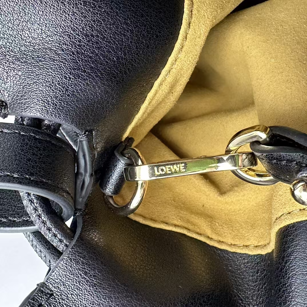 LOEWE Large Flamenco Clutch in Black Napa Calfskin