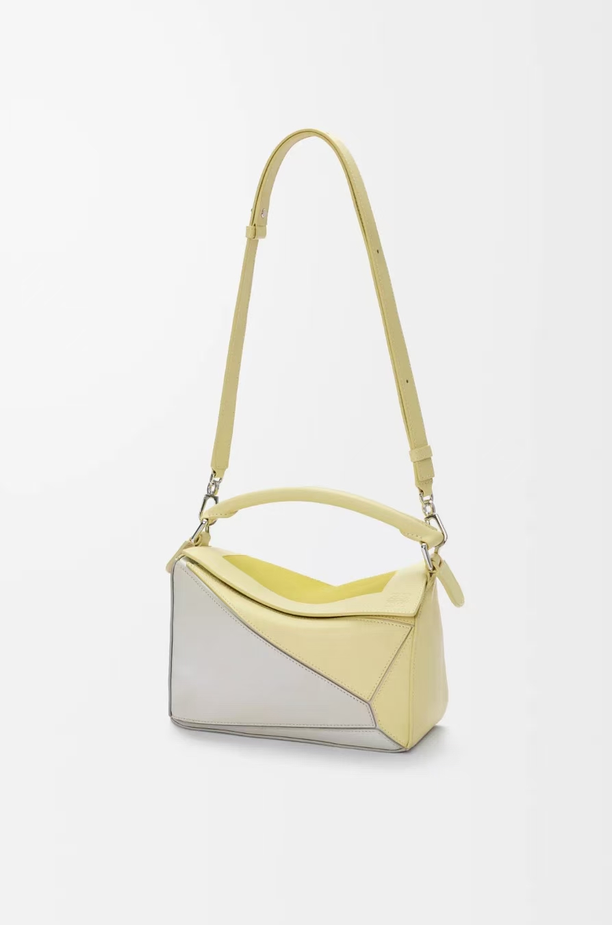 LOEWE Small Puzzle Bag - LOEWE x Josef Albers, Light Gray & Pale Topaz