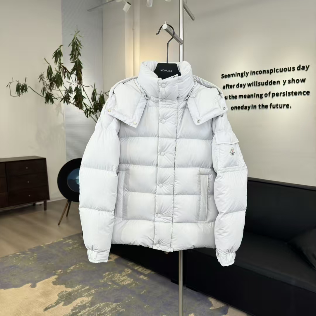 Moncler 70th Anniversary Maya Matte Down Jacket in Pearl Grey – Legacy Limited Edition