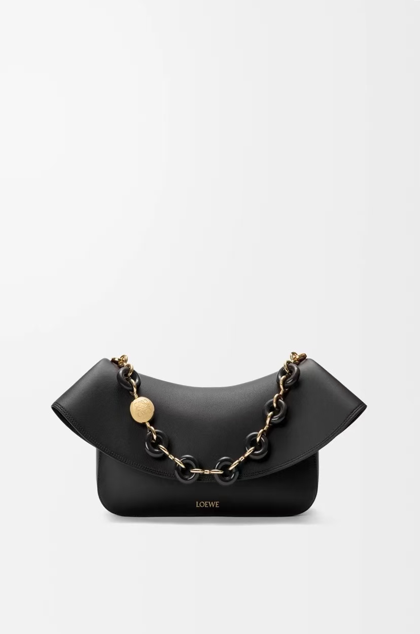 LOEWE Medium Ola Bag in Black Smooth Calfskin