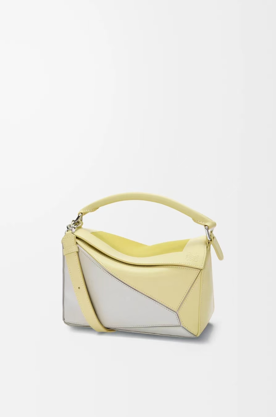 LOEWE Small Puzzle Bag - LOEWE x Josef Albers, Light Gray & Pale Topaz