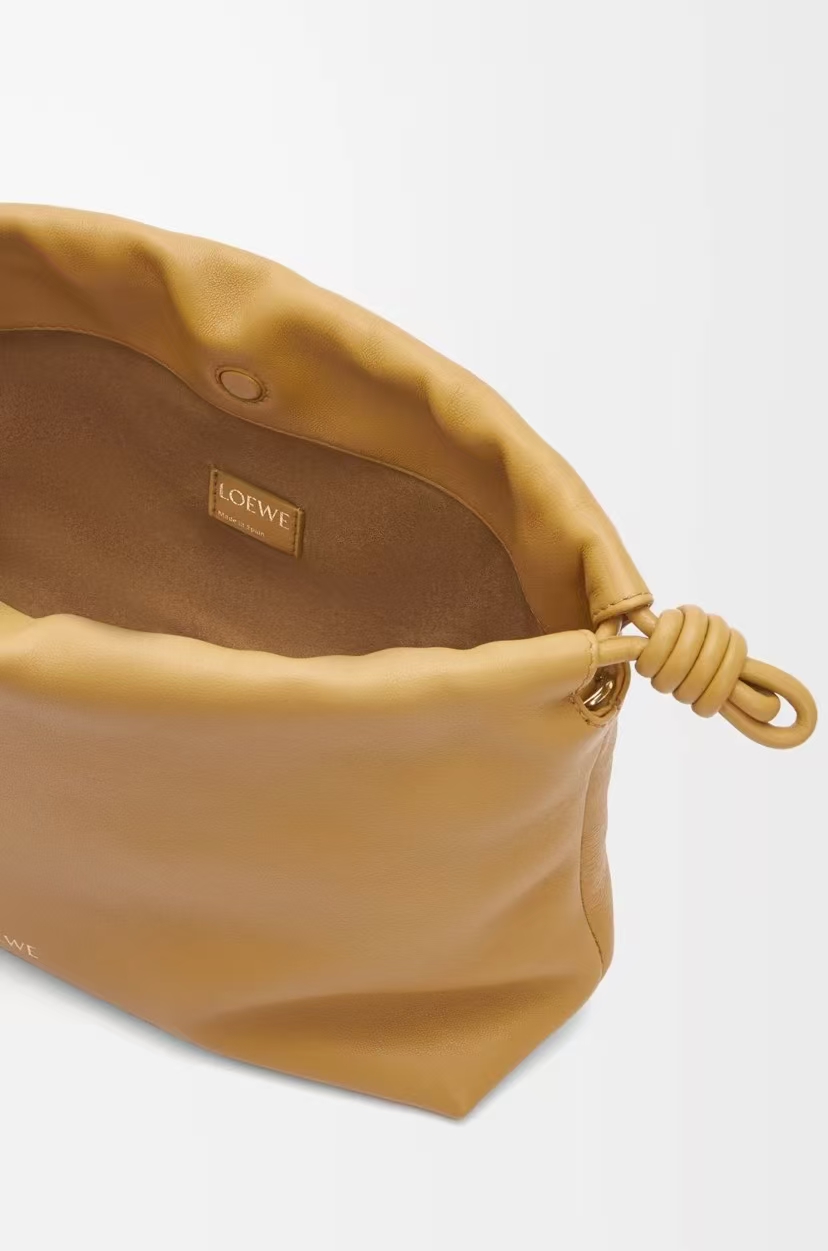 LOEWE Large Flamenco Bag in Desert Yellow Soft Napa Lambskin