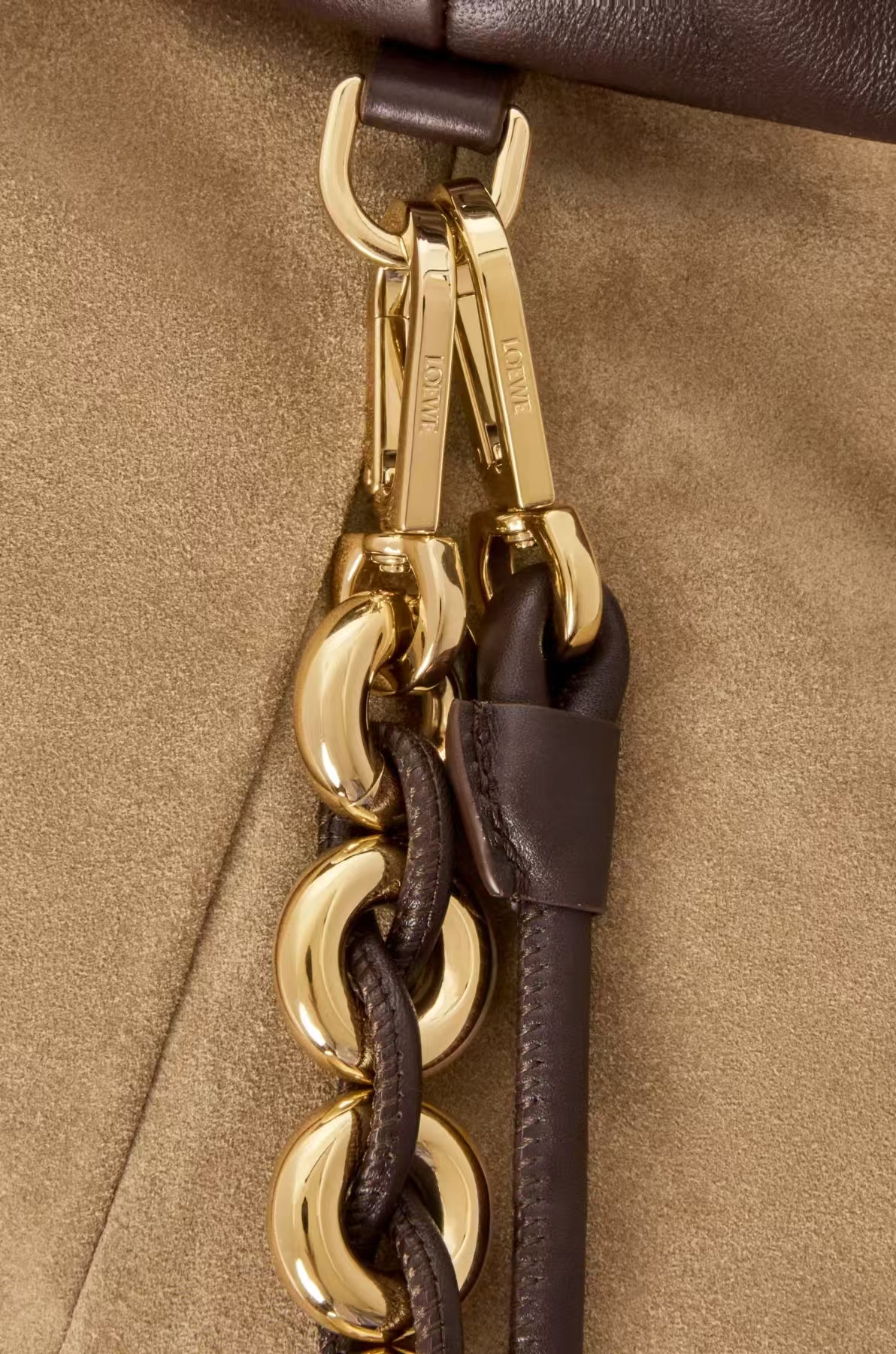 LOEWE Large Flamenco Bag in Brownie Soft Napa Lambskin