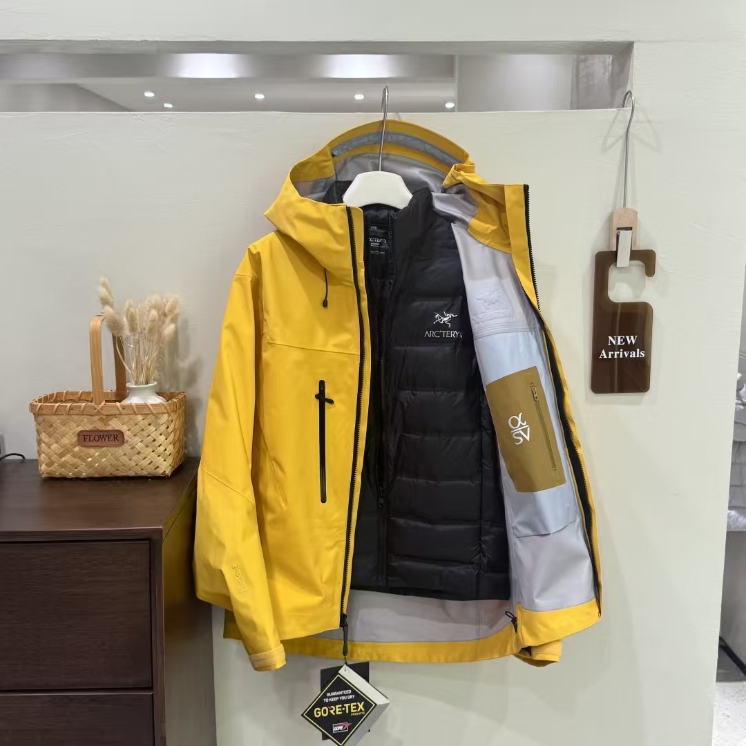 Arc'teryx 7th Generation Yellow Hardshell Down Jacket